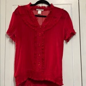 Charlotte Russe ruffled shorty sleeve blouse small